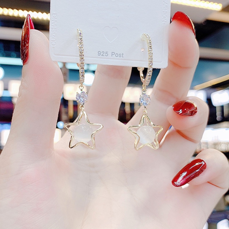 Bông tai nữ, Khuyên tai dáng dài phong cách thời trang Hàn Quốc nữ tính - B44