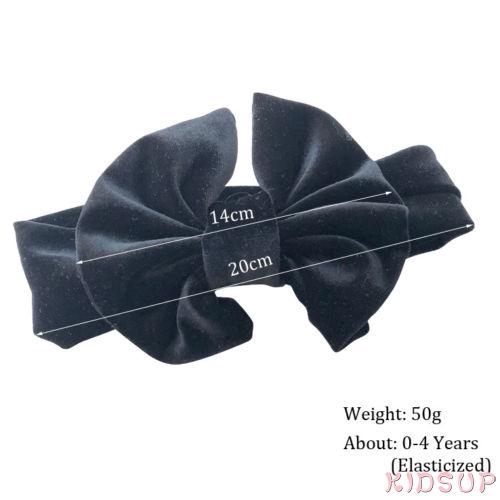 Băng đô nơ co giãn màu trơn thời trang cho bé gái