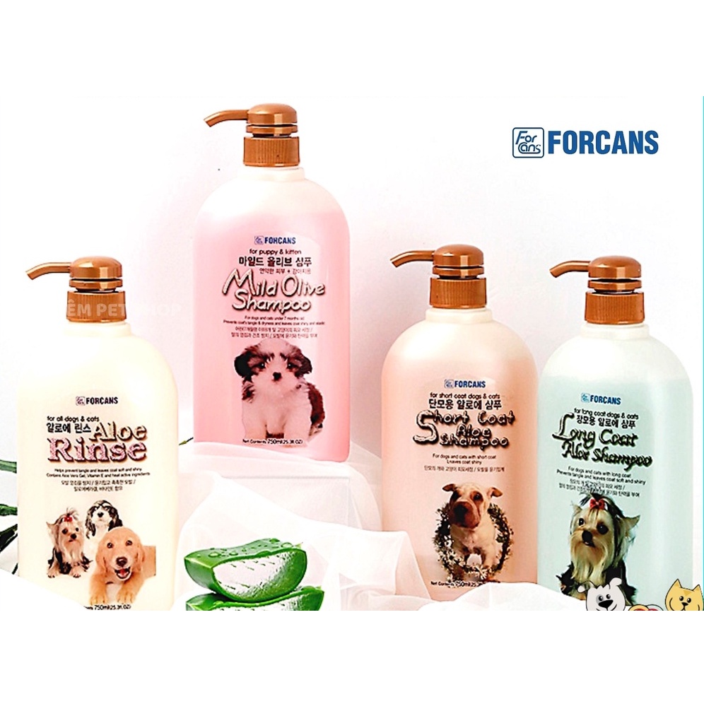 FORCANS Dầu xả dành cho chó mèo hương nha đam 750ml Petemo Pet Shop