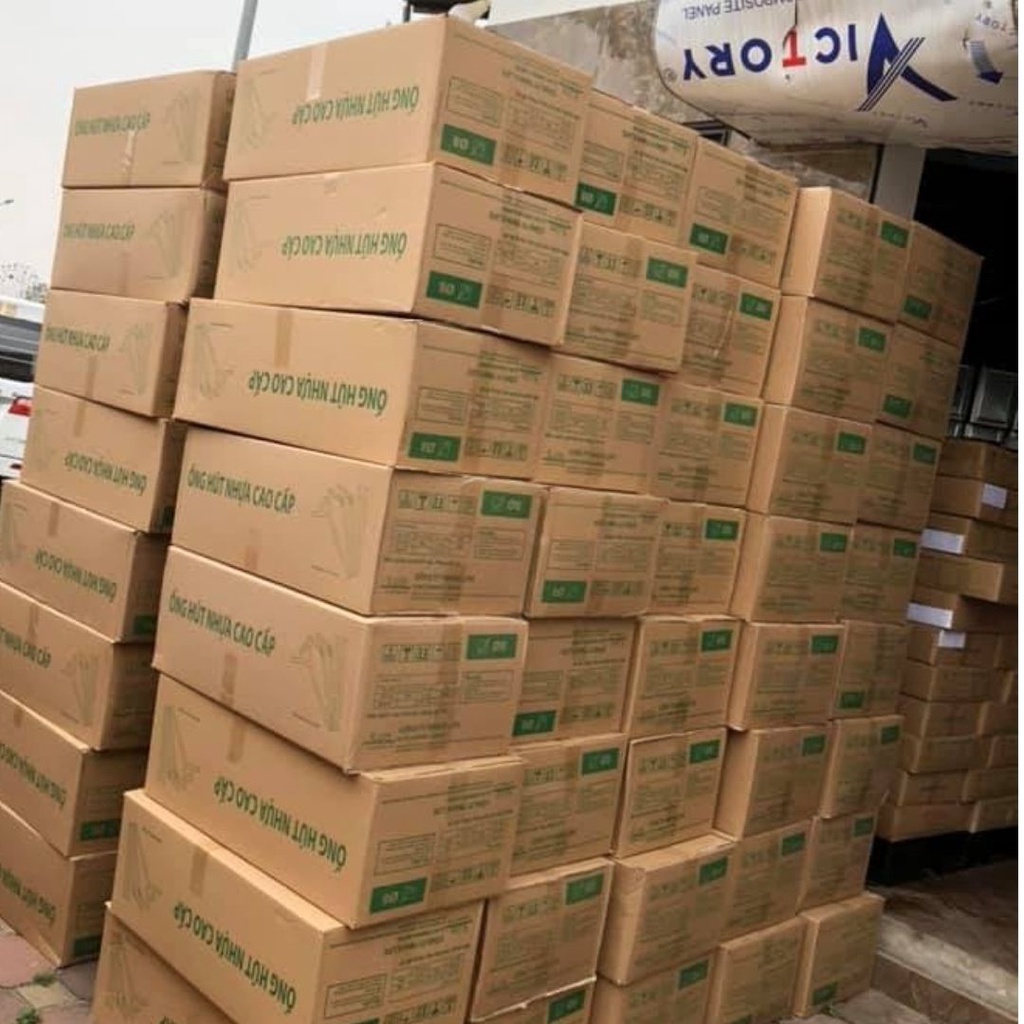 (1 Thùng) ống hút nhựa cao cấp ép nilong từng cái an toàn,Ống hút trà sữa bọc màng phi 6-8-12 màu Trắng/Đen