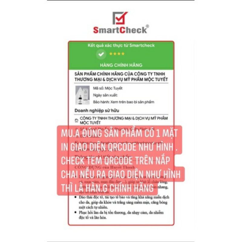 Serum mộc tuyết huyết thanh giảm mụn, dưỡng da trắng sáng mờ thâm | BigBuy360 - bigbuy360.vn