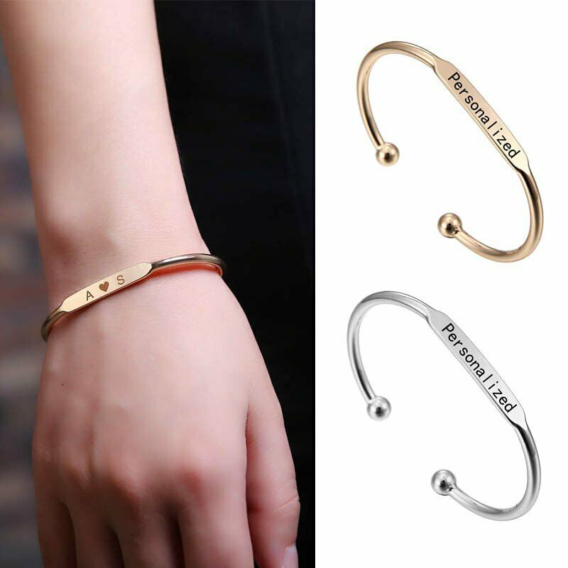 Khắc tự do!!!Vòng Tay Khắc Tên Bằng Thép Không Gỉ