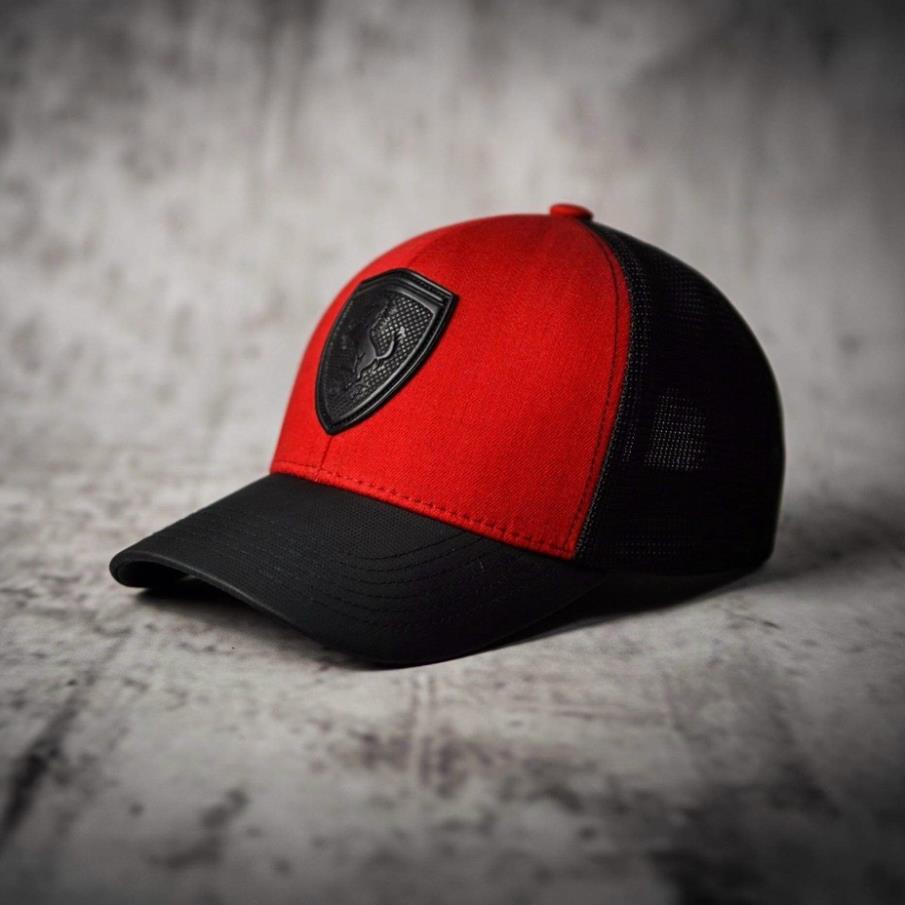 Nón sơn, Nón đi biển, Nón kết PUMA FERRARI LOGO CAO SU NỔI CHẤTvải cotton nhập Hàn Quốc MÀU ĐỎ ĐEN Nón free size