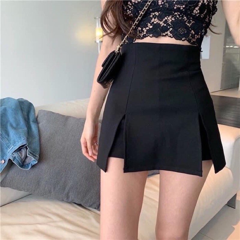 Chân Váy A Xẻ Tà 2 Bên - Chân Váy Ulzzang Chất Dày Dặn