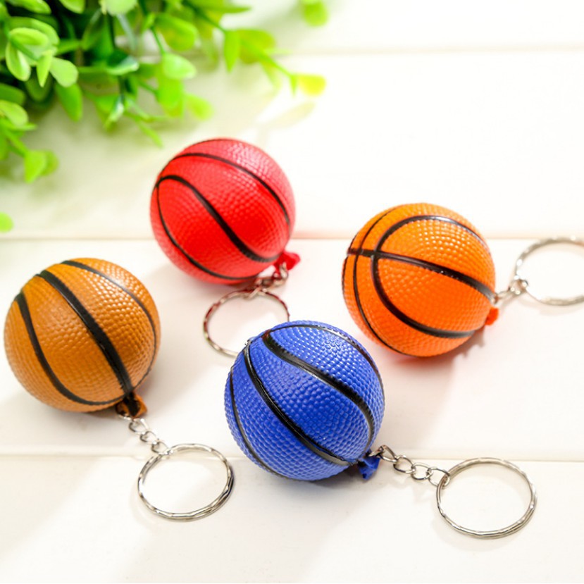 Móc khóa hình quả bóng rổ/ bóng đá đường kính 4cm - Móc chìa khóa thể thao  🍉Duashop🍉