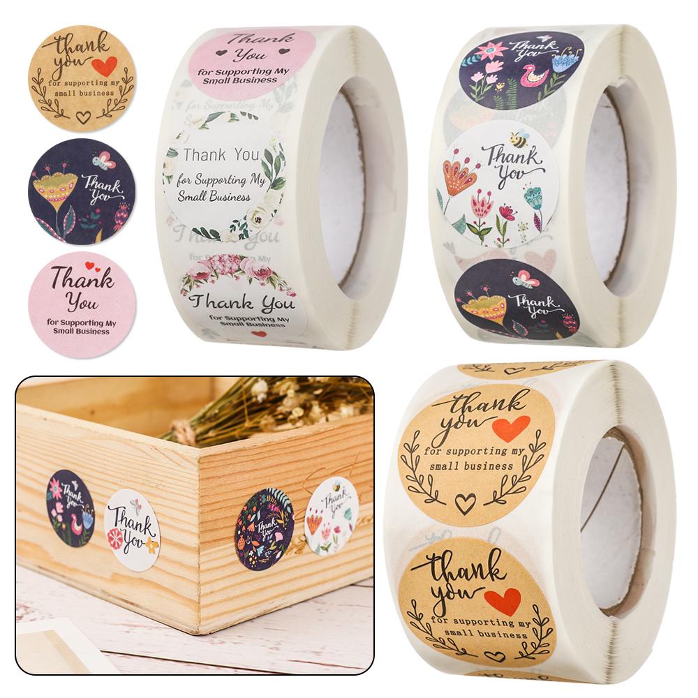 CONOPERY Cuộn 500 Nhãn Dán Giấy Kraft Tự Dính Dùng Trang Trí Tiệc Cưới