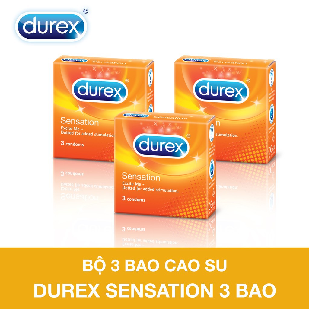 Bộ 3 bao cao su Durex Sensation 3 bao