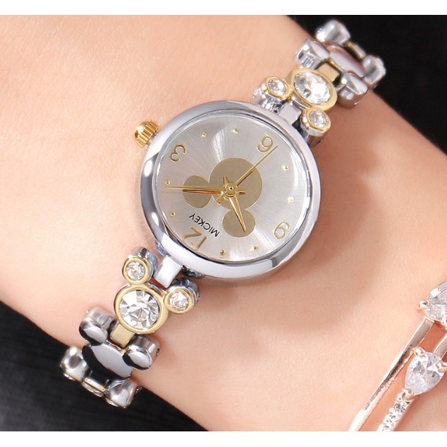 ĐỒNG HỒ NỮ MICKEY DISNEY DÂY THÉP ĐÍNH HẠT SANG TRỌNG - DH37