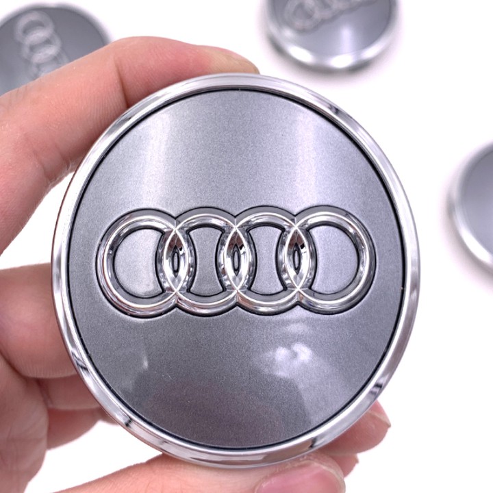 Logo chụp mâm, ốp lazang bánh xe ô tô Audi Q7 AUD77 đường kính 77mm, Nhựa ABS - 01 chiếc