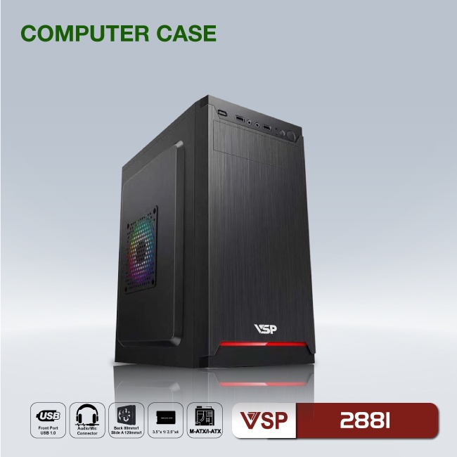 Vỏ máy tính Case VSP 2881 (M-ATX, I-ATX) Chính hãng phân phối
