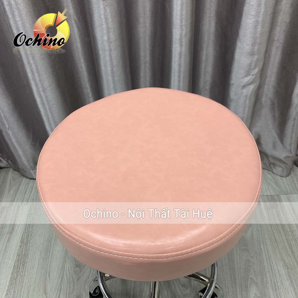 Ghế Cắt Tóc Cho Thợ Chính Cao Cấp, Ghế Xoay Spa Cao Cấp Có Bánh Xe Mẫu Tròn Trơn Dành Cho Phun Săm, Nối Mi ( Có sẵn)