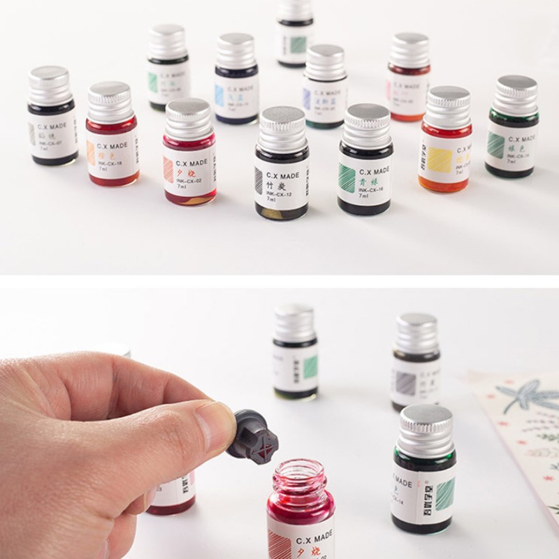 24 Màu Bột Vàng 7ml Cho Bút Viết Thư Pháp