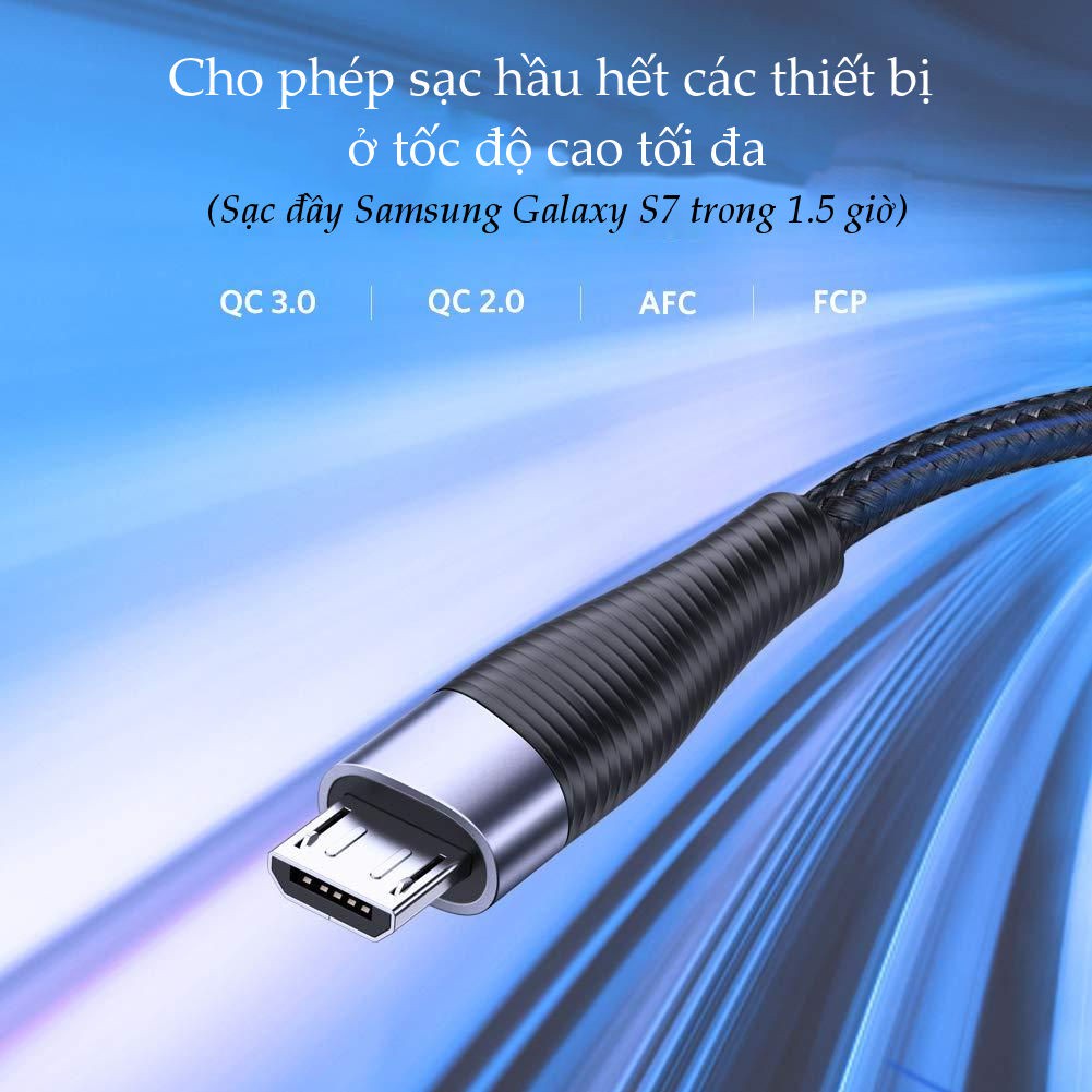 Cáp sạc và truyền dữ liệu cho điện thoại Android, dài 0.5-2m UGREEN ED017 hỗ trợ công nghệ sạc Quick Charge 3.0