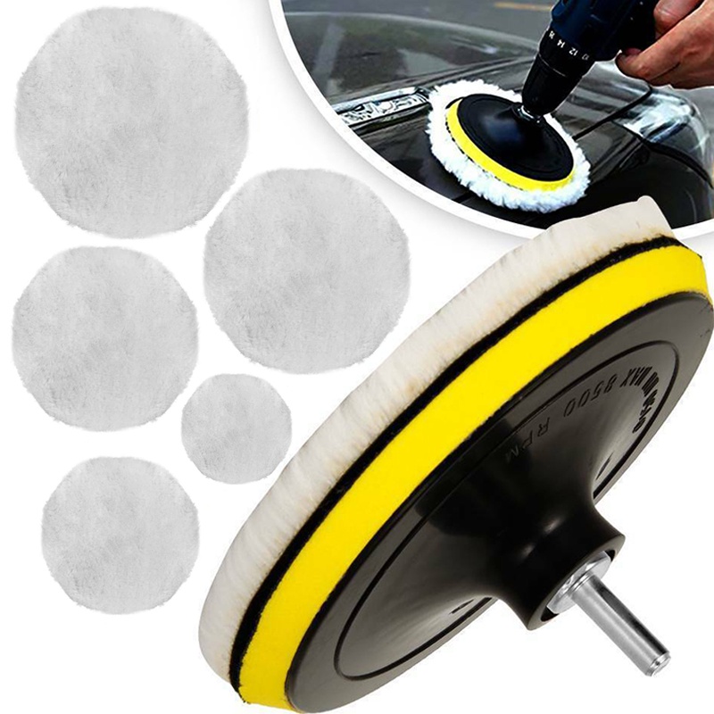 Đĩa Đánh Bóng Xe Hơi / Xe Hơi Bằng Len Tổng Hợp Mềm Mại Kích Thước 3 / 4 / 5 / 6 / 7 Inches Có Thể Tá