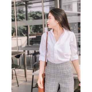 Áo sơ mi dấu cúc kiểu dáng basic dễ phối đồ