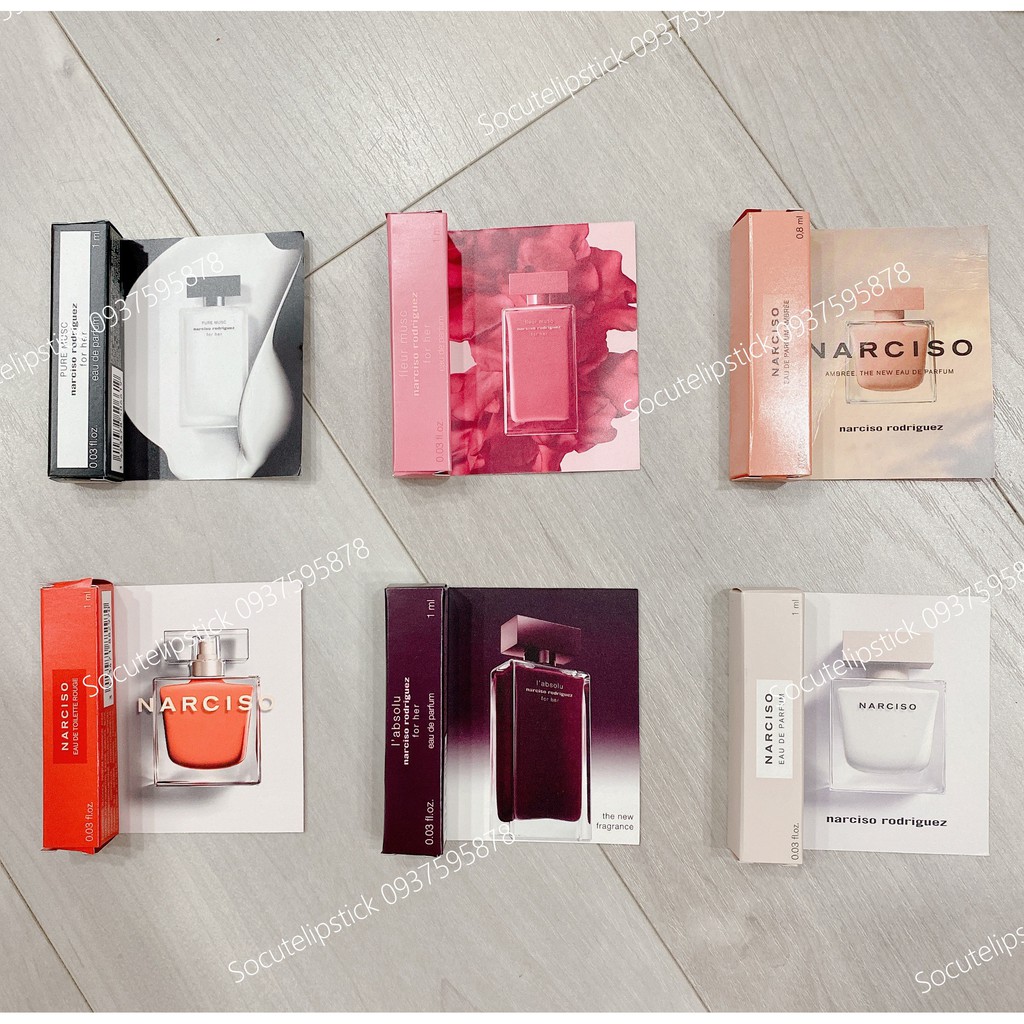Vial Nước Hoa Mini Narciso Rodriguez For Her - Poudree - Pure Musc Đủ Loại Minisize 1ml