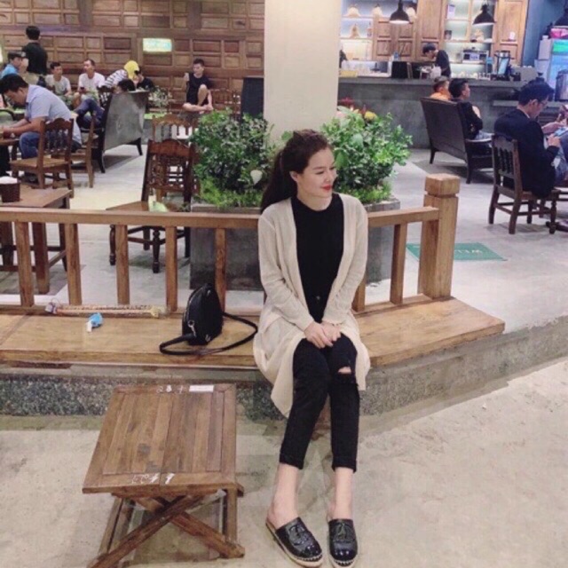 Áo len mỏng phom dài