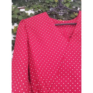 Envi Dress - Đầm chấm bi visco - Đỏ