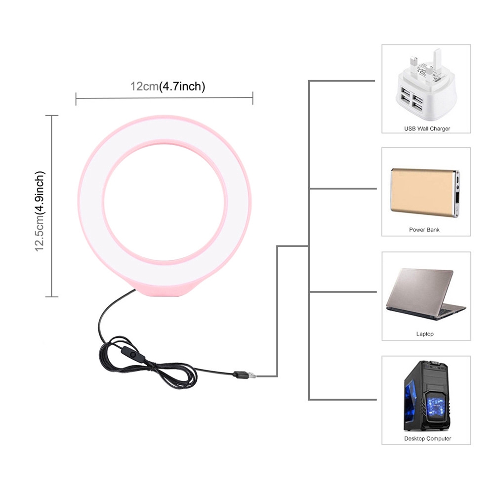 Đèn Led Trợ Sáng Chụp Ảnh Usb 4.7 Inch 12cm