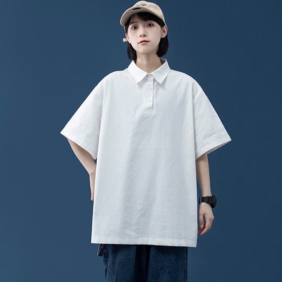 áo polo cộc tay nam nư rộng -áo polo tay lỡ  form rộng - phong cách hiphop đường phố -A1- hottrend 2022