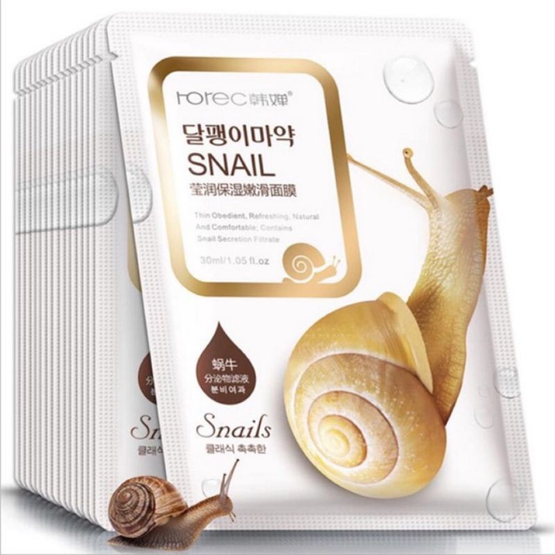 [RẺ VÔ ĐỊCH]Miếng Mặt Nạ Ốc Sên -Da Sáng Đẹp,Khoẻ Mạnh Snail Rorec