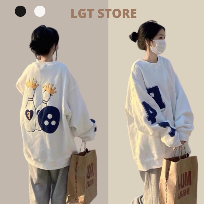 Áo khoác sweater [CÓ ẢNH THẬT] from rộng chất nỉ ngoại cao cấp in F42