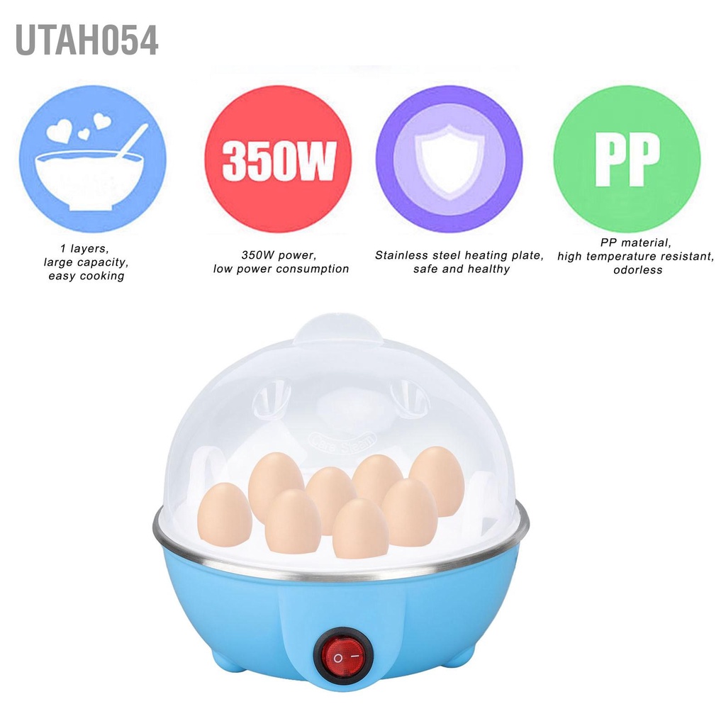 Utah054 Nồi Trứng Gà Tạo Được Đến 7 Quả Luộc Lớn Chống Cháy Khô Máy Đánh Tự Động Tắt Nguồn Có Đĩa Làm Nóng