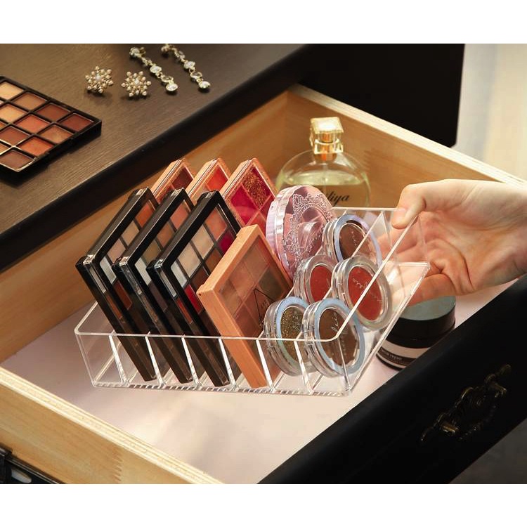 Khay đựng phấn, son nhựa acrylic vách ngăn cố định