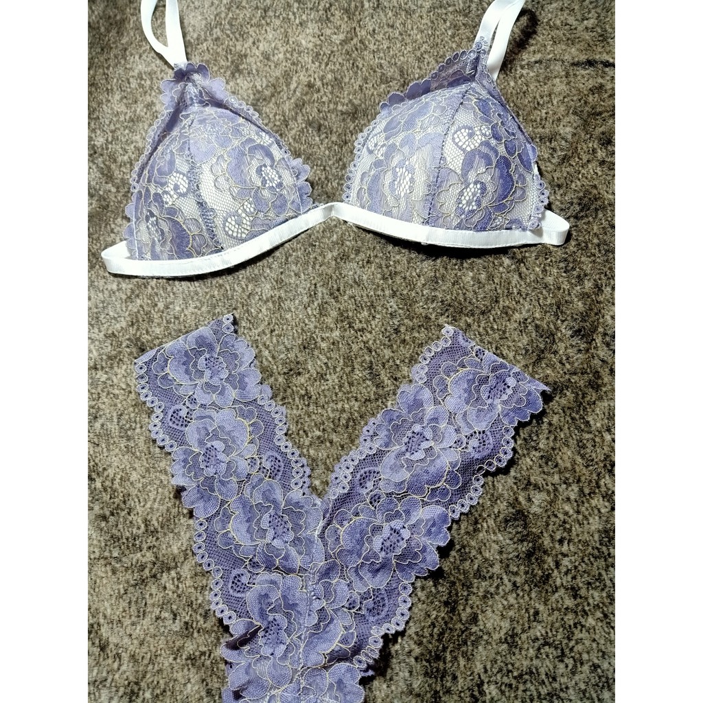 Bộ lót ren nữ màu ghi 👙 FREEESHIP 👙 Bralette ghi ren hoa chất liệu ren mềm nhẹ có mút cao cấp thoáng khí tốt | BigBuy360 - bigbuy360.vn