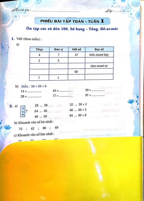 Sách Phiếu bài tập cuối tuần môn Toán lớp 2