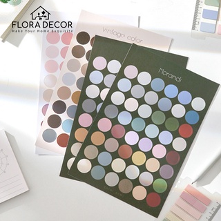 Sticker nhãn dán chấm tròn Flora Decor trang trí sổ, decor, dán postcard