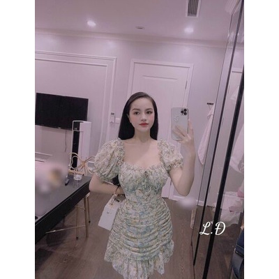 Váy hoa nhún đuôi cá cúp ngực nhã xinh | BigBuy360 - bigbuy360.vn