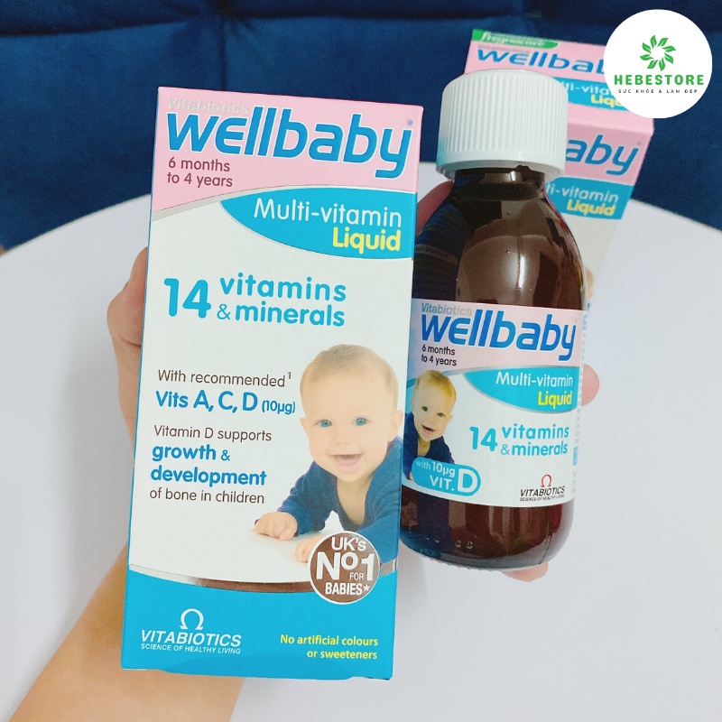 Vitamin tổng hợp Wellbaby Multivitamin Liquid 150ml của Anh cho bé từ 6 tháng tuổi - 4 tuổi | BigBuy360 - bigbuy360.vn