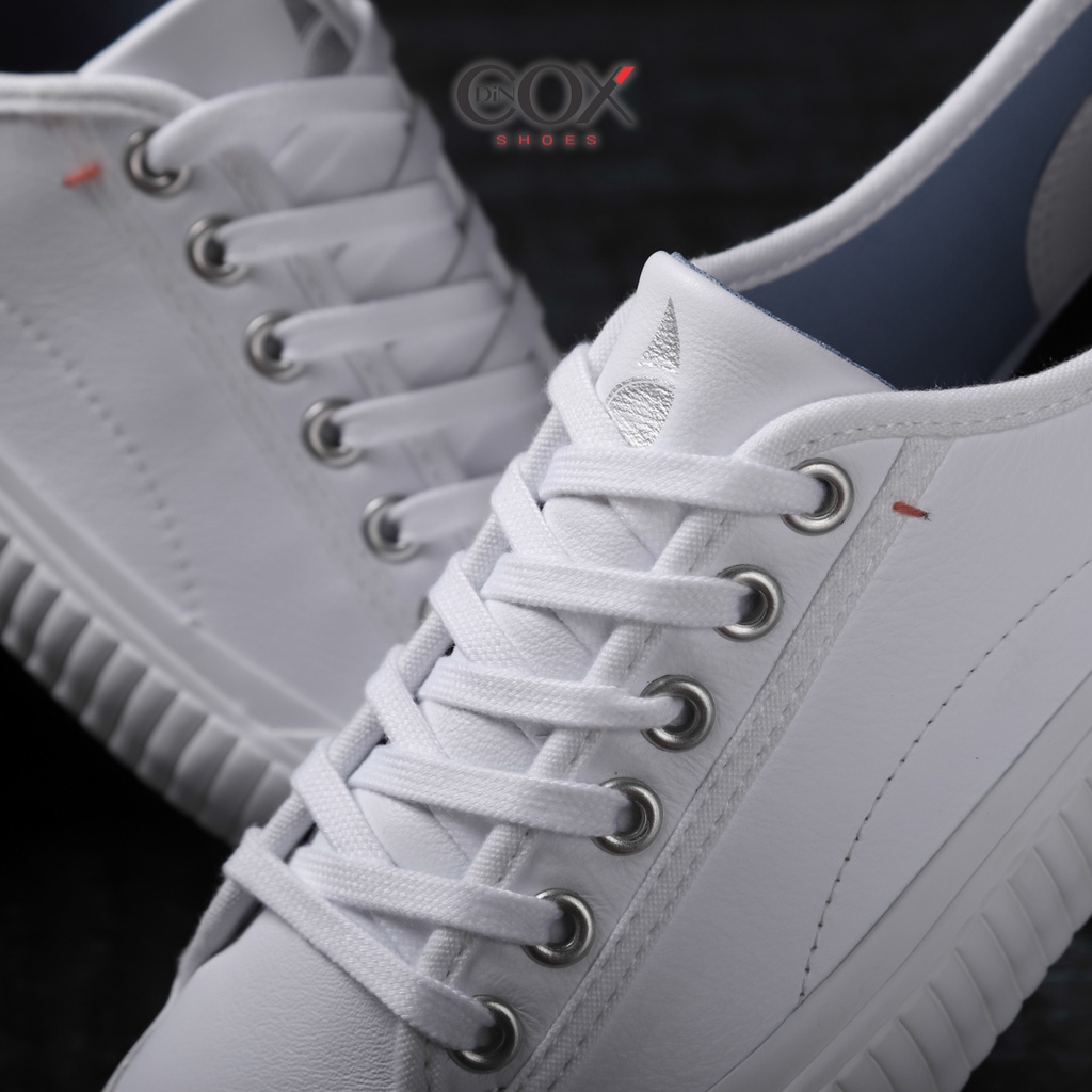 Giày Sneaker Da Bò Thật Nữ DINCOX E02 White Sang Trọng