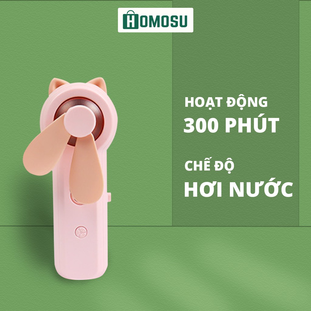 Quạt Hơi Nước Mini Tích Điện Cầm Tay Dễ Thương 1200mah Sạc USB Đa Tiện Ích DFS05