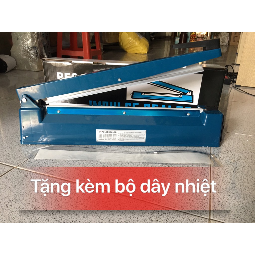 TẶNG KÈM 1 DÂY HÀN NHIỆT DỰ PHÒNG Thông số kỹ thuật của máy hàn miệng túi nilon PFS-400 vỏ nhựa:  -Model: PFS-400 - Nguồ