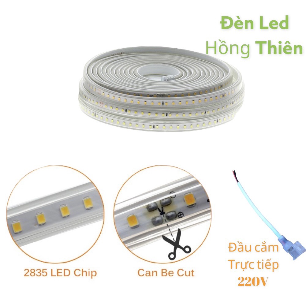 Đèn Led Dây Dán 2835 220V Siêu Sáng  Dễ Sử Dụng Trang Trí Nhà Cửa, Ngoài Trời