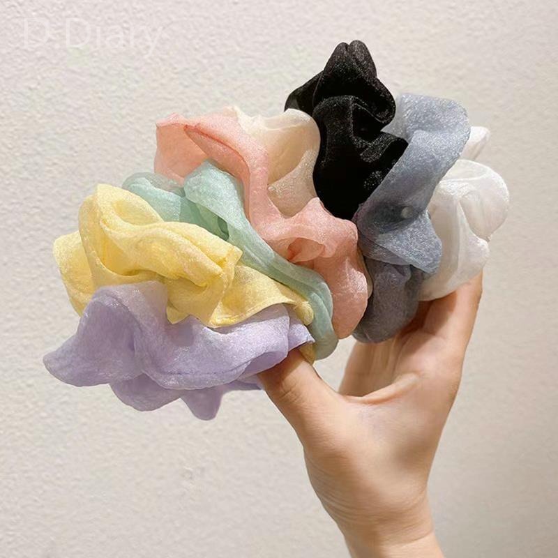 Dây Buộc Tóc Ruy Băng Co Giãn Màu Trơn Thời Trang Cho Nữ