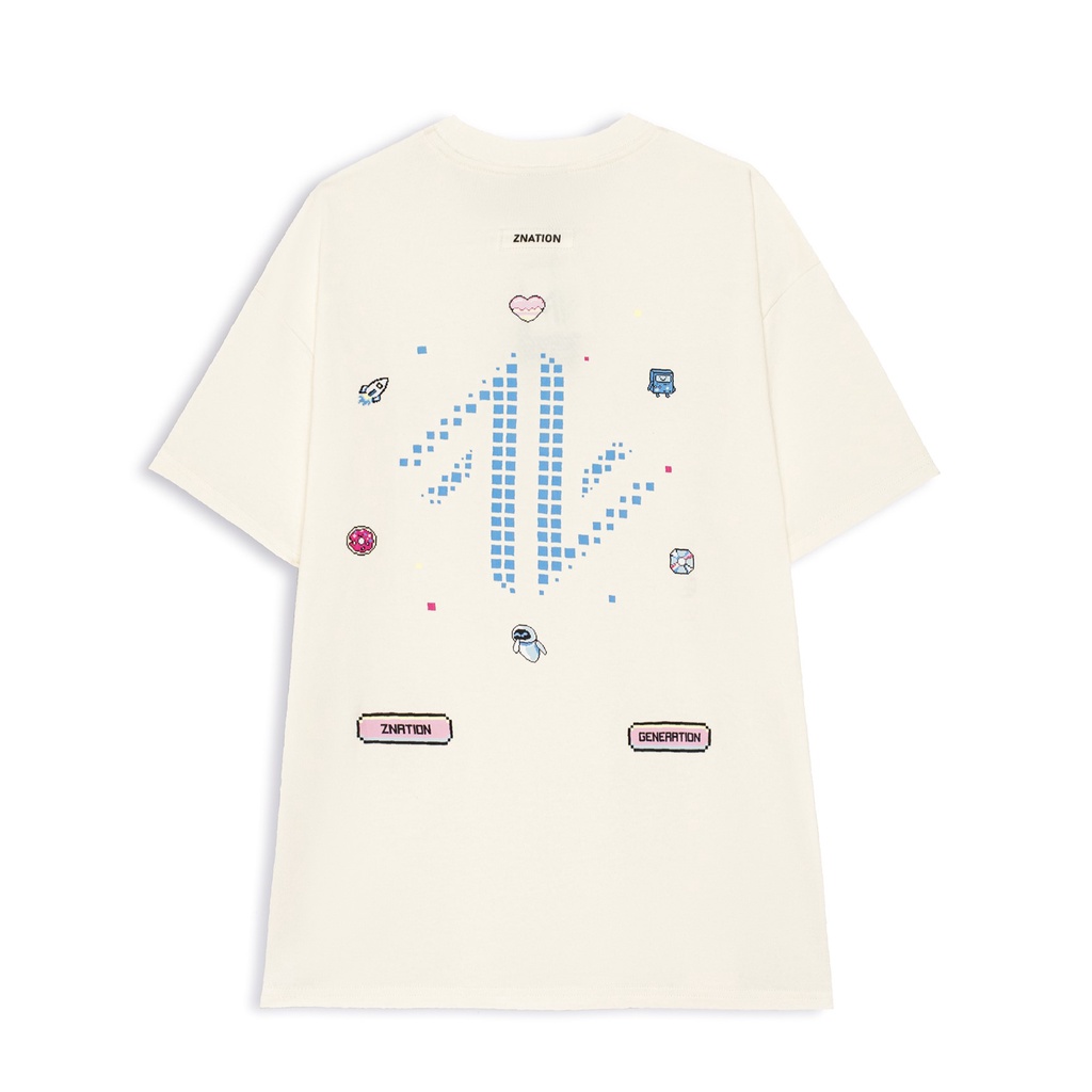 Áo Thun ZNATION Pixel Tee Unisex Oversize Màu Be