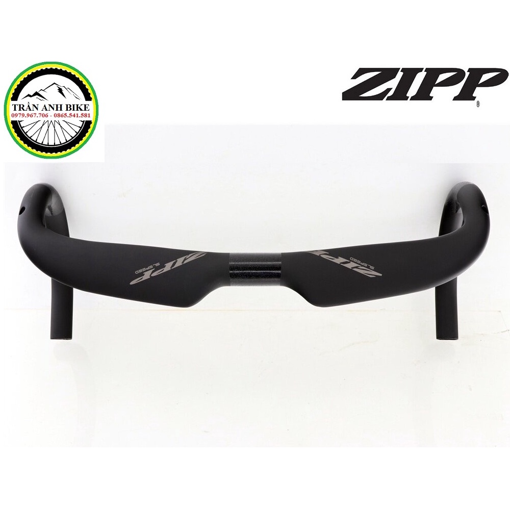 Ghi đông xe đạp road Carbon ZIPP 440*31.8mm đen nhám