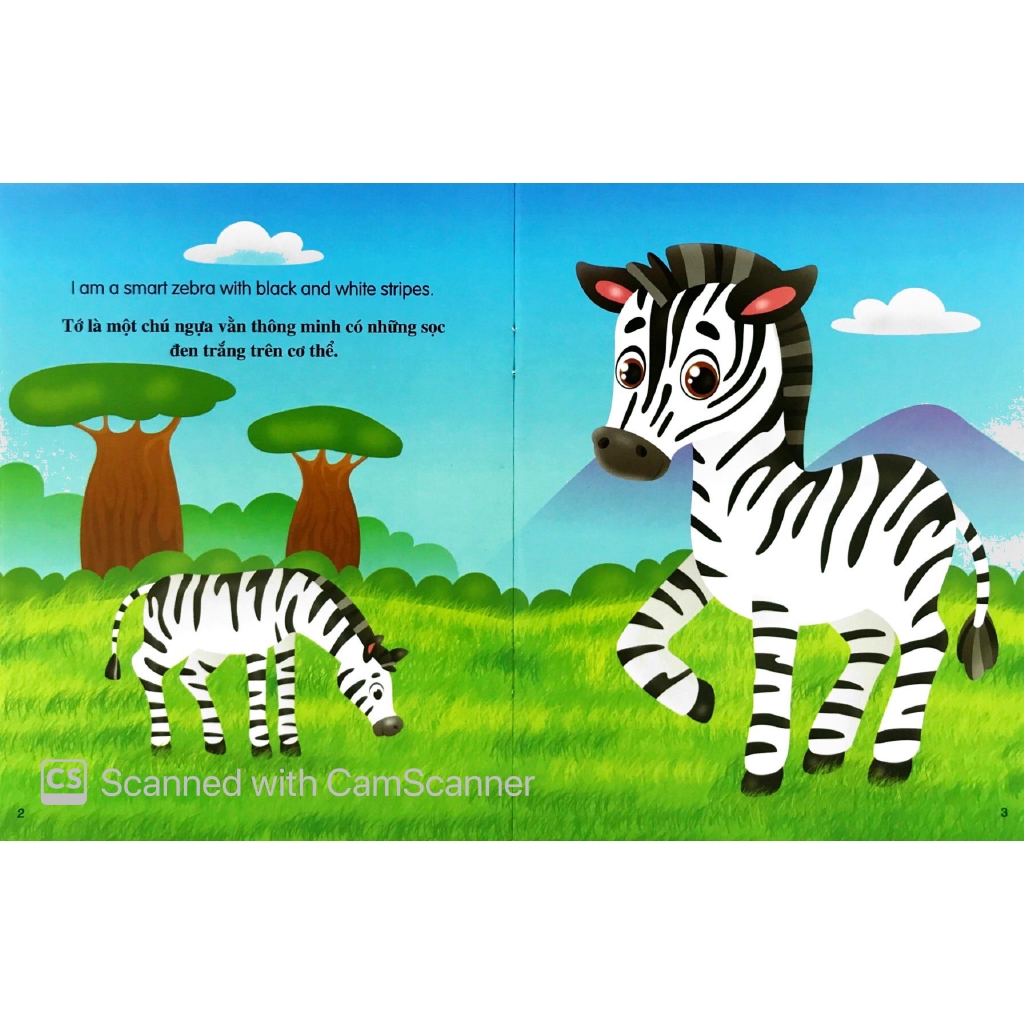 Sách - Những Câu Chuyện Về Thế Giới Động Vật - Tớ Là Một Chú Ngựa Vằn - I Am A Zebra (Song Ngữ Anh-Việt)