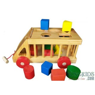 Ô tô thả hình khối bằng gỗ an toàn sức khỏe