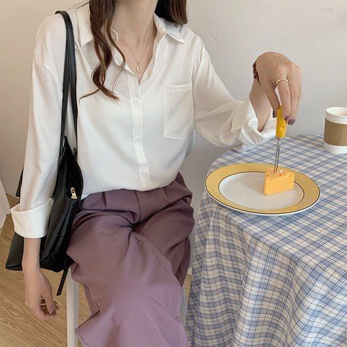 Áo sơ mi dài tay dáng rộng thời trang Hàn Quốc nhiều màu
