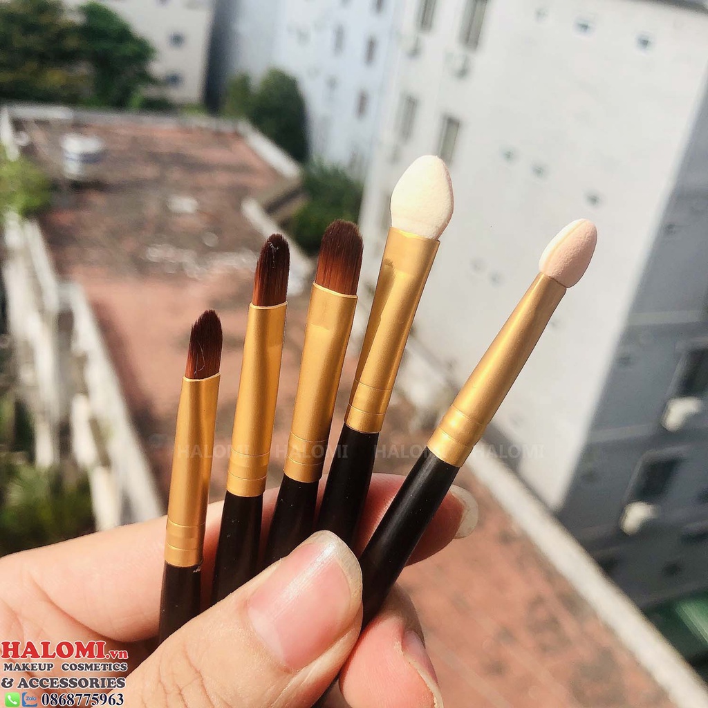 Cọ trang điểm mắt hai đầu HALOMI chuyên dùng cho makeup