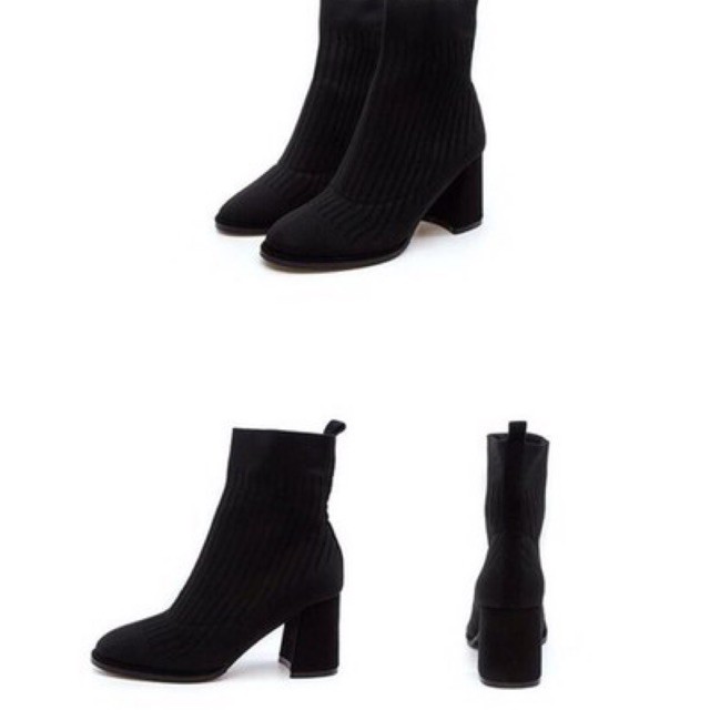 BỐT LEN CAO CỔ  BOOT LEN NỮ CỔ LỠ CHẤT LEN DÀY ÔM CHÂN VÂN SỌC B03