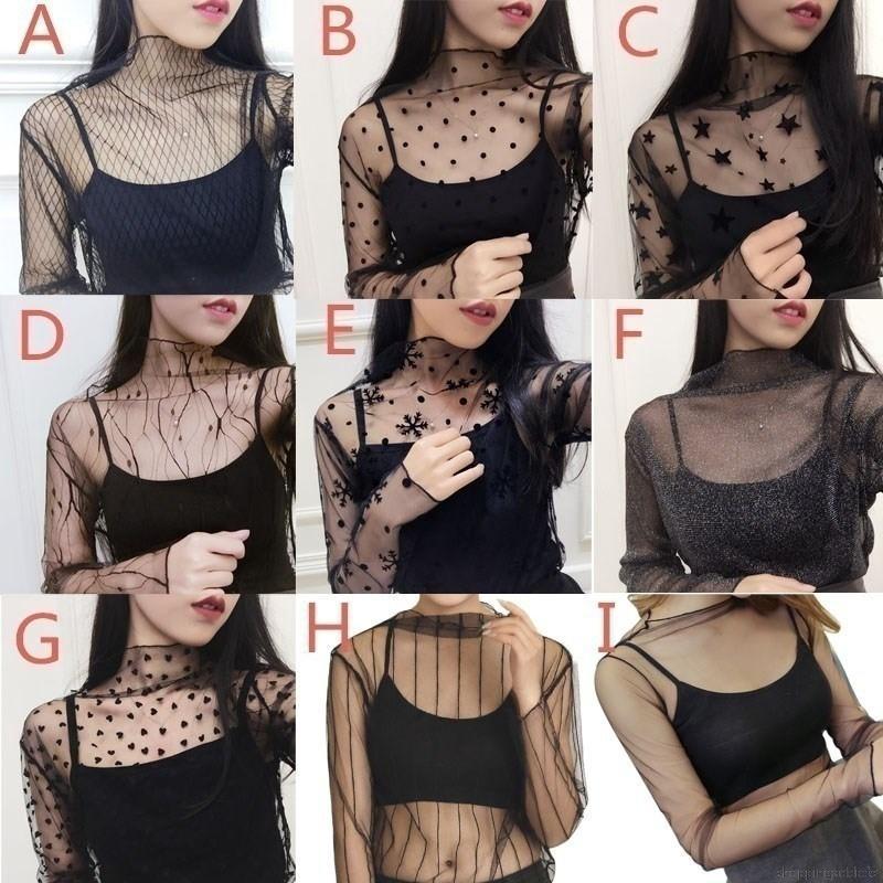 Áo lưới xuyên thấu màu đen siêu gợi cảm