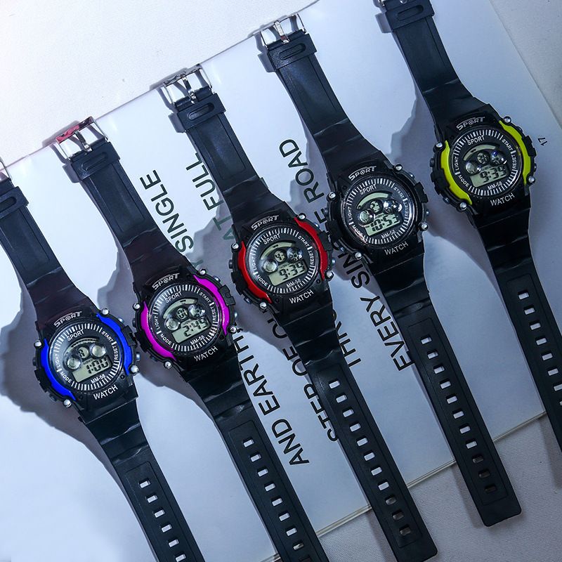 Đồng hồ trẻ em, bé trai bé gái và nam giới phong cách sport điện tử phát sáng thể thao D16