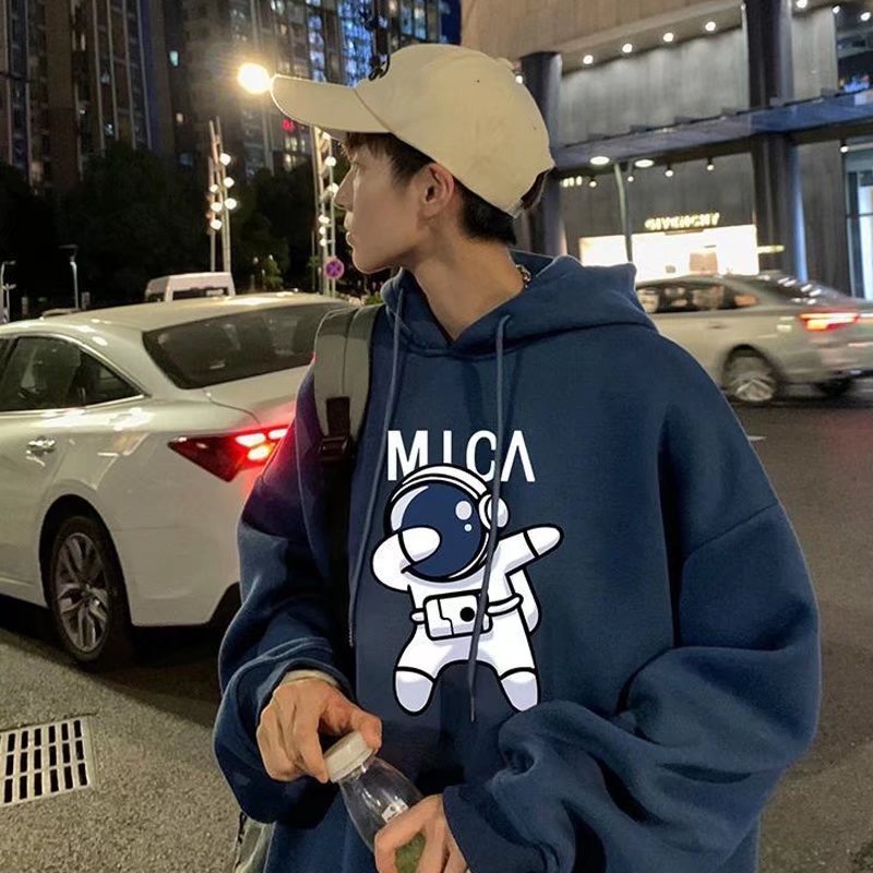 Áo khoác hoodie tay dài dáng rộng in hình phi hành gia phong cách đường phố Hàn Quốc size m-3xl