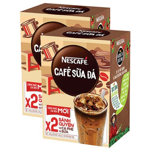 CÀ PHÊ HÒA TAN NESCAFE SỮA ĐÁ - hộp ( 10 gói x 24gr)