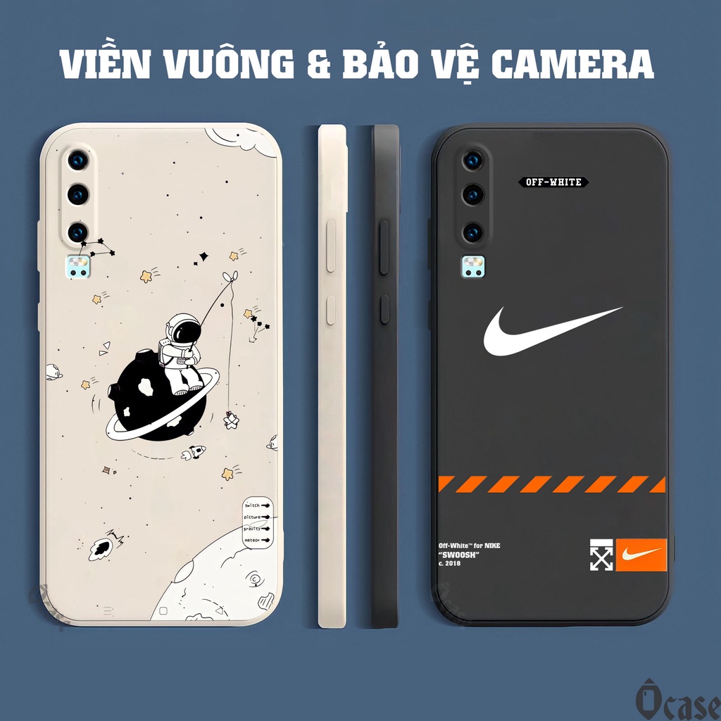 Ốp lưng Huawei P30 in hình Nasa L.V vũ trụ và N.I.K.E cạnh viền vuông có bảo vệ camera